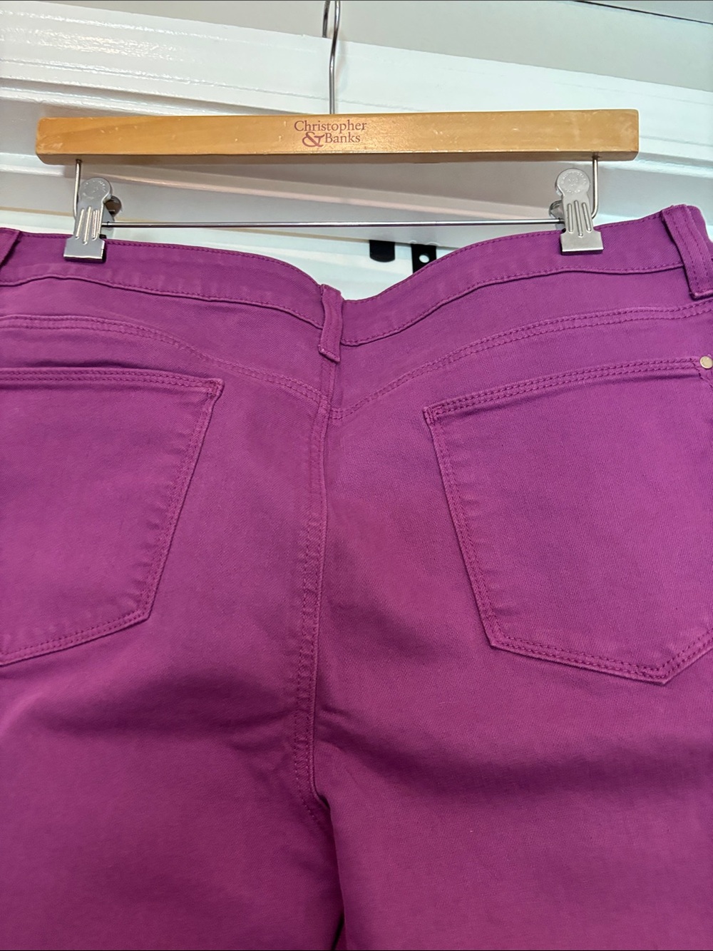 Chico's Magenta Cropped High-Rise Crop Jeans - Picture 7 of 10